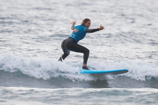 Group Surf Class in Playa de Las Américas with Photographs